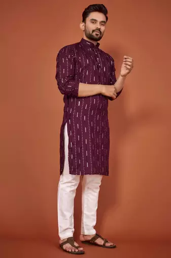 Traditional wear readymade men's kurta pyjama