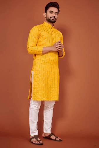 Traditional wear readymade men's kurta pyjama