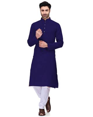 Classic solit plain kurta with bottom set 1