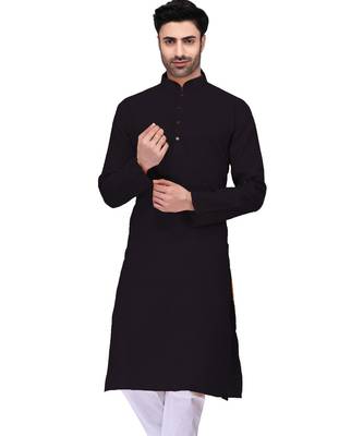 Classic solit plain kurta with bottom set 2
