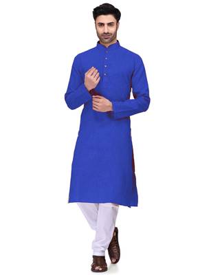 Classic solit plain kurta with bottom set 1