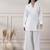 Women white cotton top with flared pants