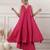 Women fuchsia cotton a-line midi dress with pants