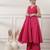 Women fuchsia cotton a-line midi dress with pants