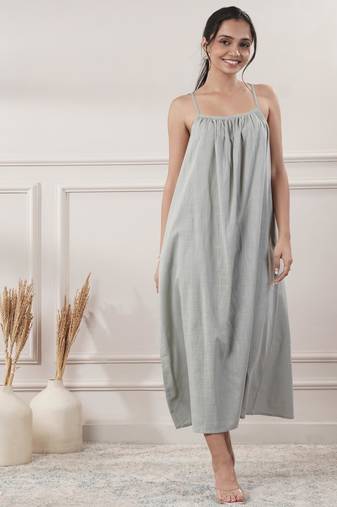 Women grey midi dress