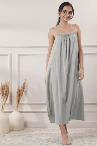 Women grey midi dress