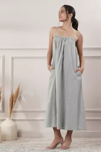 Women grey midi dress