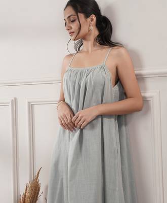 Women grey midi dress 3