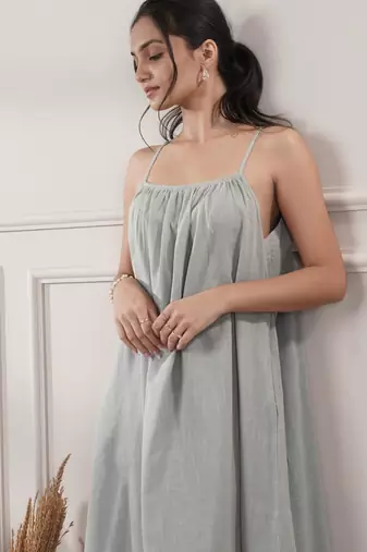 Women grey midi dress