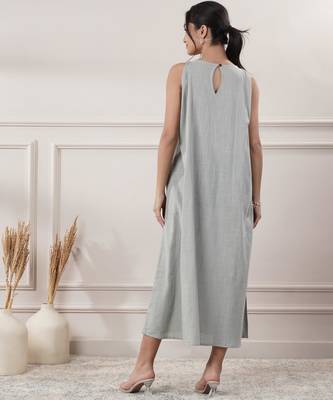 Women grey midi dress 5