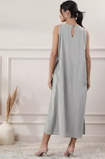 Women grey midi dress