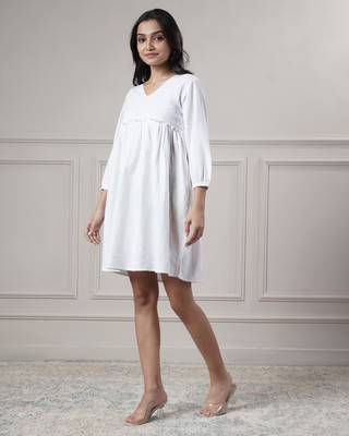 Women white short dress 1