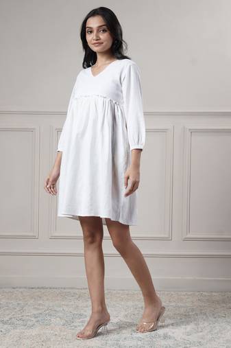 Women white short dress