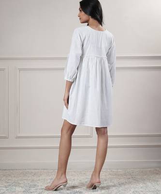 Women white short dress 3