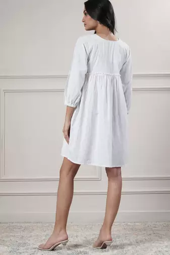Women white short dress