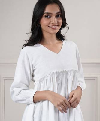 Women white short dress 4