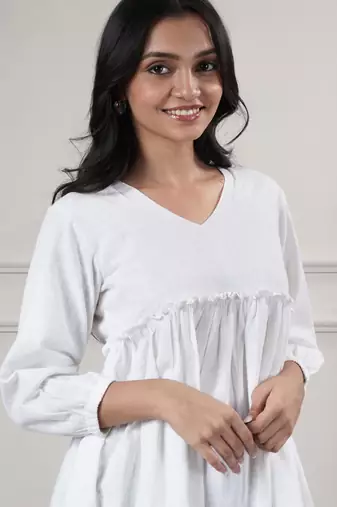 Women white short dress