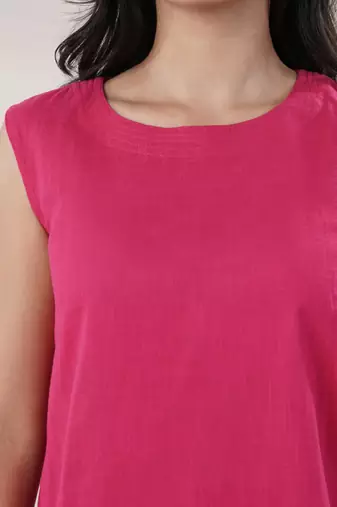 Women fuchsia cotton yoga set