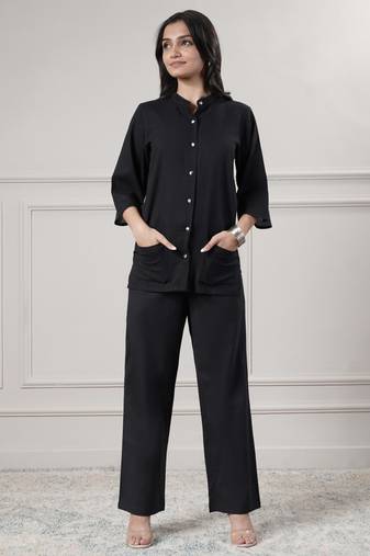 Women black top with pant