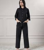 Women black top with pant