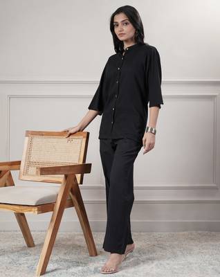 Women black top with pant 2