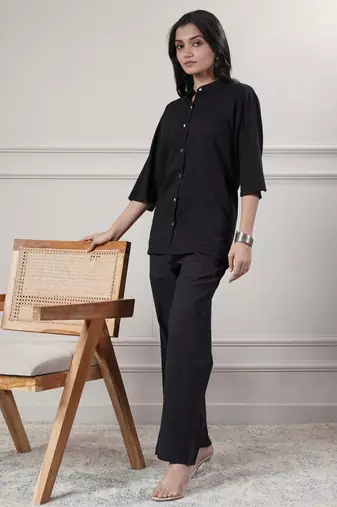 Women black top with pant