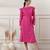 Women rayon pink midi dress