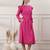 Women rayon pink midi dress