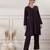 Women rayon wine v-neck co-ord set with pant