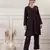 Women rayon wine v-neck co-ord set with pant