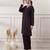 Women rayon wine v-neck co-ord set with pant