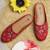 Pairs4u women's red ethnic embroidered jutti slip-on canvas flats with stylish toe and comfortable pvc sole