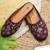 Pairs4u women's wine embroidered mojari juttis - stylish canvas flats with comfortable pvc sole for ethnic wear