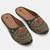 Pairs4u women's dark green embroidered canvas jutti slip-on ethnic flats with stylised toe for comfort &