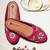 Pairs4u women's dark pink embroidered canvas punjabi jutti slip-on ethnic flats with comfortable pvc sole
