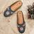 Pairs4u women's embroidered juttis canvas slip-on ethnic flat comfortable sole in stylish rama for women & girls