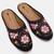 Pairs4u women's black canvas embroidered juttis with pvc sole, comfortable slip-on ethnic footwear for women & girls