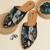 Pairs4u women's black mojari jutti ethnic canvas embroidered slip-on comfortable flats for women & girls