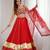 Navratri Special Red rayon gotta Work Lehenga Choli set Garba Lehenga Choli Set*