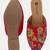Pairs4u women's embroidered red canvas juttis ethnic slip-on flats with pvc sole