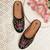 Pairs4u women's black embroidered mojari jutti ethnic canvas flats slip-on comfortable for traditional wear