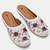 Pairs4u women's white canvas mojari jutti ethnic embroidered punjabi flats with comfortable pvc sole