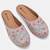 Pairs4u women's grey embroidered juttis ethnic canvas slip-on comfortable pvc sole for traditional wear