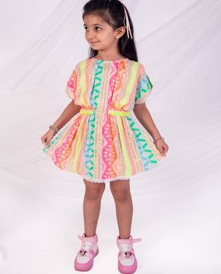 Multicolor embroidered faux polyester dress 2