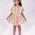 Multicolor embroidered faux polyester dress