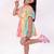 Multicolor embroidered faux polyester dress