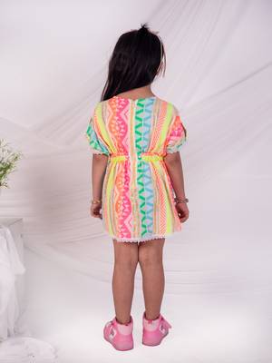 Multicolor embroidered faux polyester dress 5