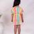 Multicolor embroidered faux polyester dress