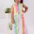 Multicolor printed faux polyester co ord set