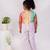 Multicolor printed faux polyester co ord set
